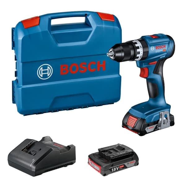Slagskruvdragare / borr Bosch GSB 18V-45 Professional; 18 V; 2x2,0 Ah batt. + L-Case