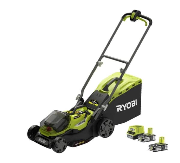 Batteridriven gräsklippare Ryobi RY18LMH37A-225; 18/230 V; 2x2,5 Ah batt.