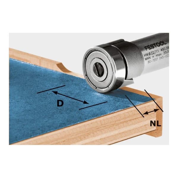 Kantfräs Festool HW/KLS D22/8-OFK; 22 mm med kullager
