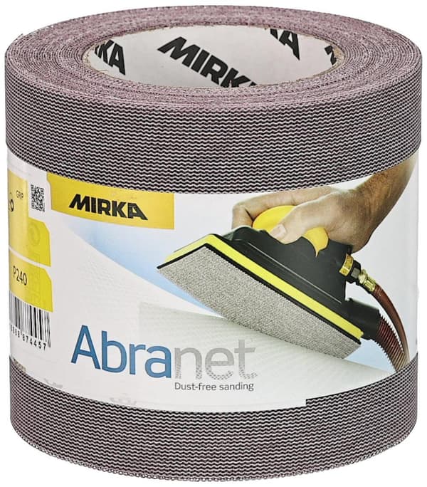 Nätmönstrat slippapper rulla Mirka Abranet 545BY001253R; 115mmx10m; P240