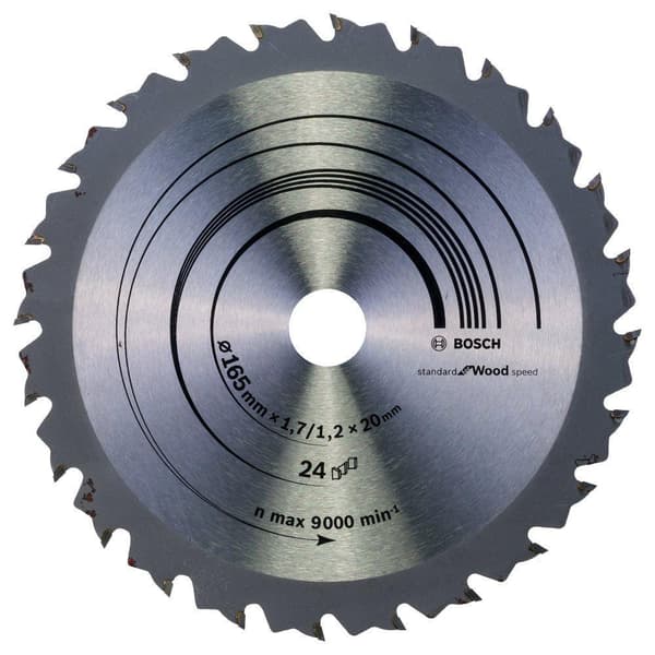 Sågklinga för trä Bosch SPEEDLINE WOOD; 165x1,7x20,0 mm; Z24; 15°
