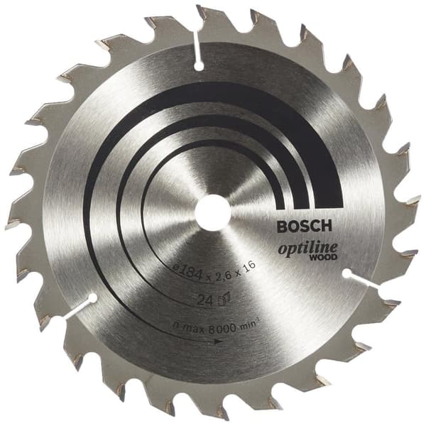 Sågklinga för trä Bosch OPTILINE WOOD; 184x2,6x16,0 mm; Z24; 15°