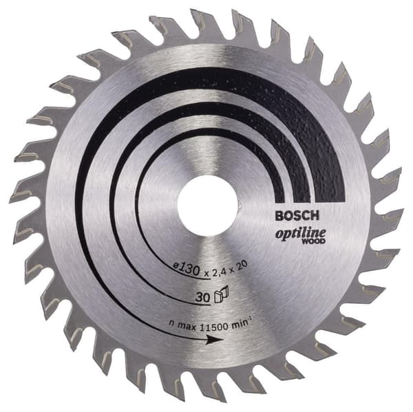 Sågklinga för trä Bosch OPTILINE WOOD; 130x2,4x20,0 mm; Z30; 15°