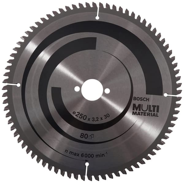 Sågklinga för trä Bosch MULTI MATERIAL; 250x3,2x30,0 mm; Z80; -5°
