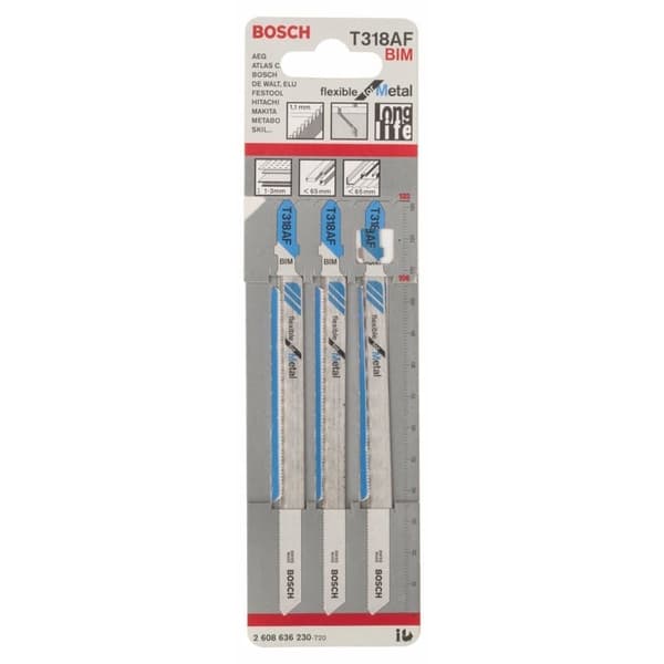 Sticksågsblad Bosch T 318 AF; 3 st.