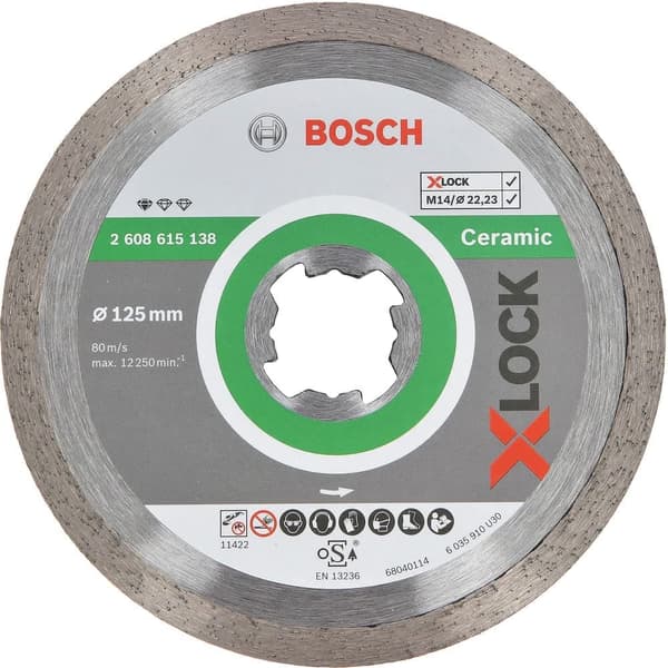 Diamantkapskiva Bosch XLOCK Standard Ceramic; 125 mm