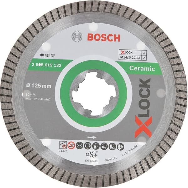 Diamantkapskiva Bosch X-LOCK Best for Ceramic Extra Clean Turbo; 125 mm