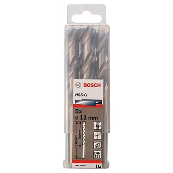Borr för metall Bosch HSS-G; DIN 338; 11x142 mm; 5 st.