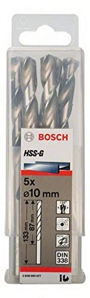 Borr för metall Bosch HSS-G; DIN 338; 10x133 mm; 5 st.