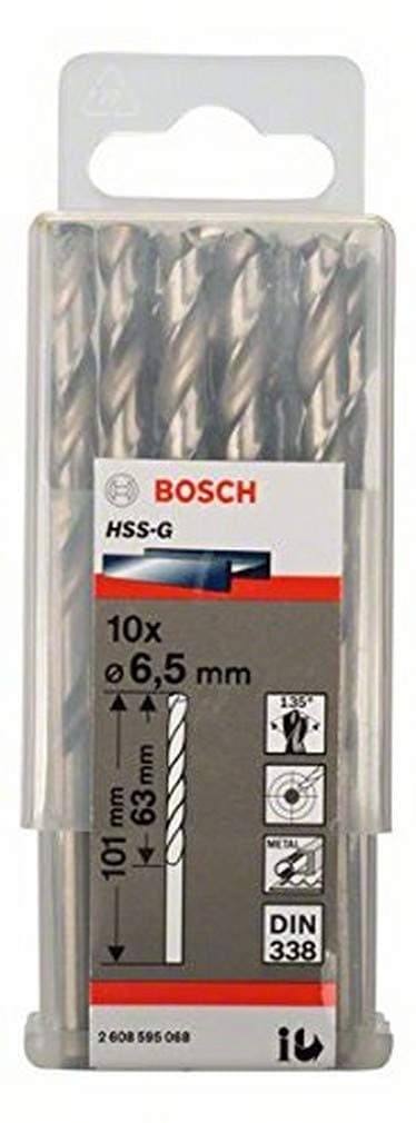 Borr för metall Bosch HSS-G; DIN 338; 6,5x101 mm; 10 st.