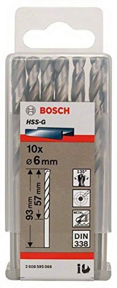 Borr för metall Bosch HSS-G; DIN 338; 6x93 mm; 10 st.