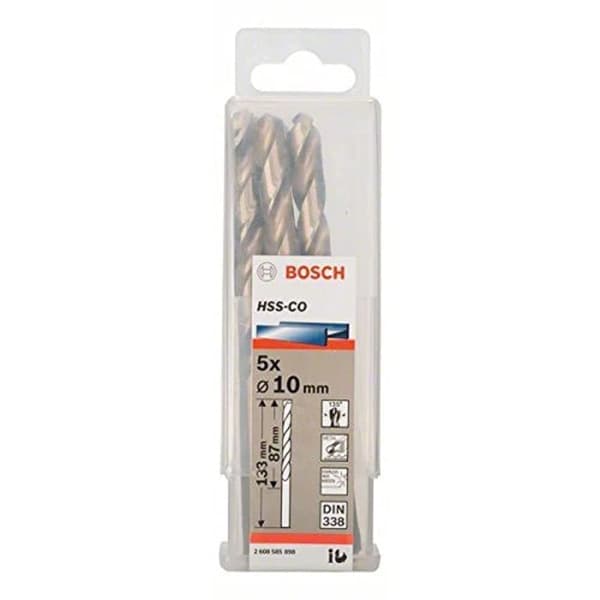 Borr för metall Bosch HSS-Co; DIN 338; 10x133 mm; 5 st.