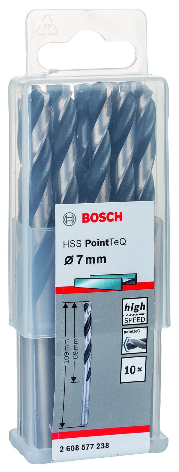 Borr för metall Bosch PointTeQ; 7x109 mm; 10 st.