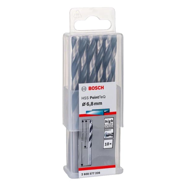 Borr för metall Bosch PointTeQ; 6,8x109 mm; 10 st.
