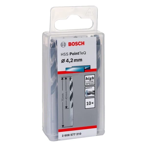 Borr för metall Bosch PointTeQ; 4,2x75 mm; 10 st.