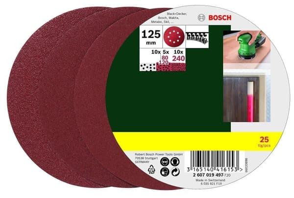 Slippapper 125 mm; K80-K240; 25 st.