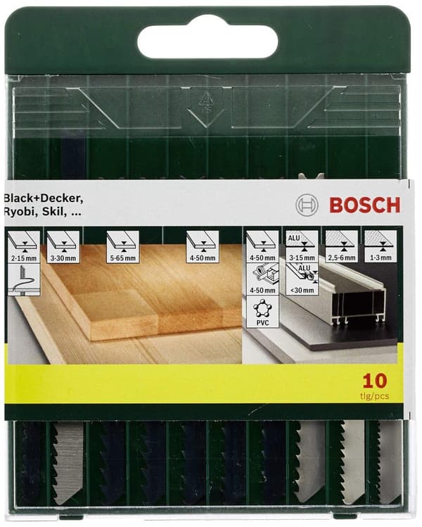 Sticksågsbladsats Bosch UE18E; UE18B; UE18G; UE111C; UE11H; UE11D; UE19BO; UE101B; 10 st.