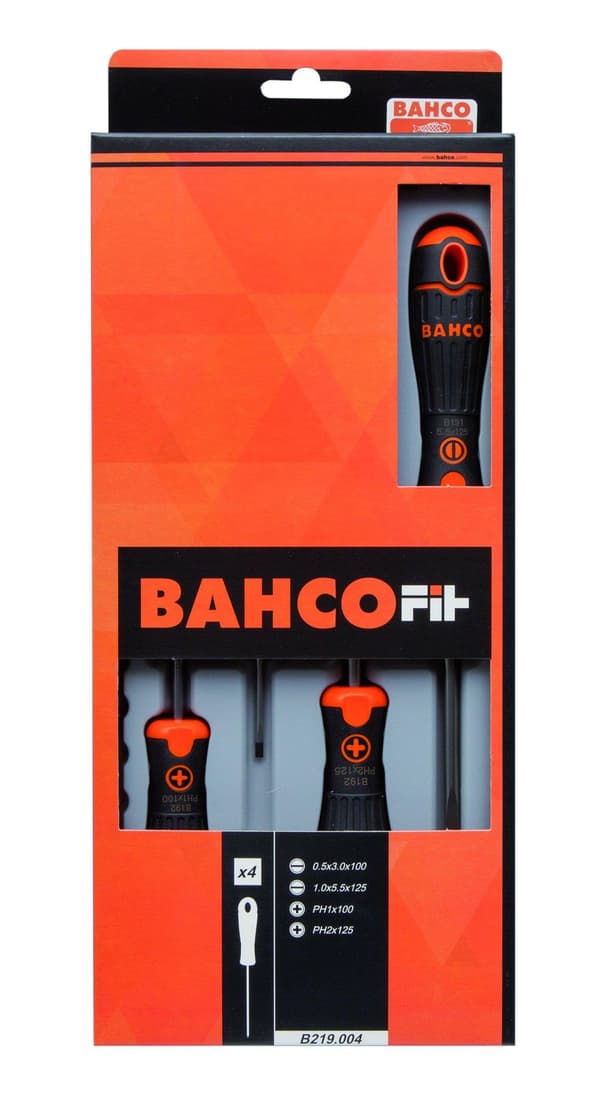 Skruvmejselsats Bahco B219.004; 4 st.