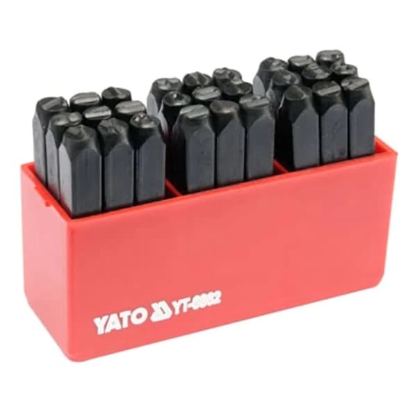 Set av bokstavsstansar Yato YT-6862; 27 st.