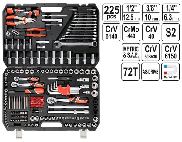 Verktygspaket Yato YT-38941; 225 st.