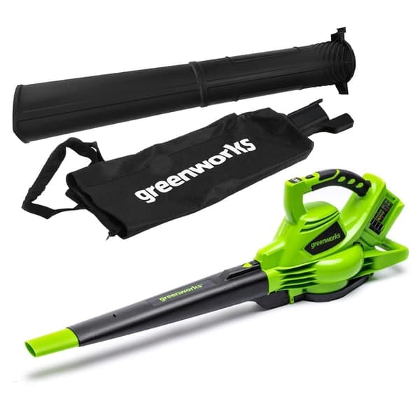 Batteridriven lövblås/sug Greenworks GD24X2BV; 2x24 V (utan batteri och laddare)