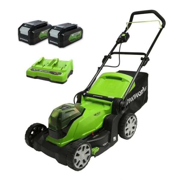 Gräsklippare Greenworks G24X2LM41K4X; 48 V; 2x4,0 Ah batt.
