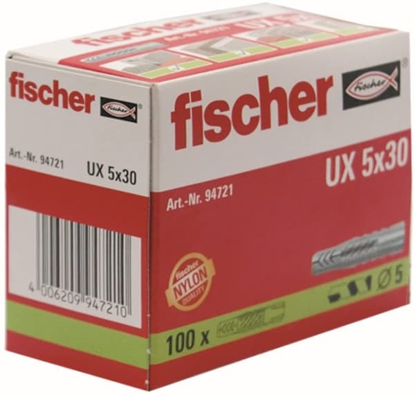 Plugg Fischer UX 5,0x30 mm; 100 st.