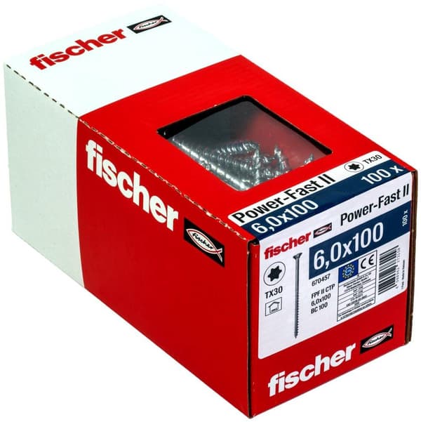 träskruv Fischer TORX; 6,0x100 mm; 100 st.