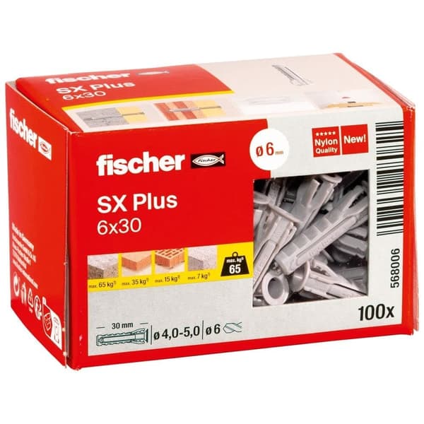 Plugg  Fischer SX Plus; 6,0x30 mm; 100 st.