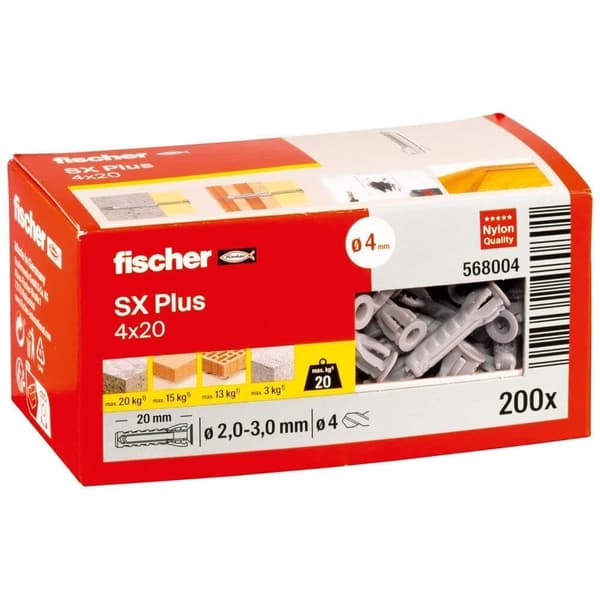 Plugg  Fischer SX Plus; 4,0x20 mm; 200 st.
