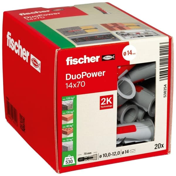 Plugg  Fischer 14x70 mm; 20 st.