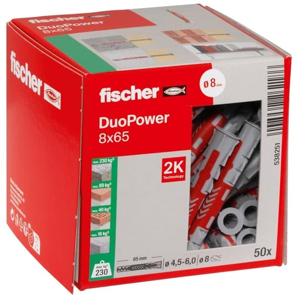 Plugg  Fischer 8x65 mm; 50 st.
