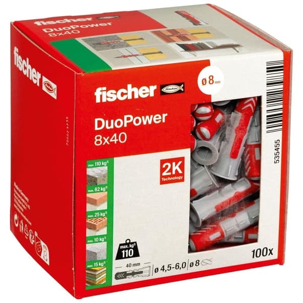 Plugg Fischer 8x40 mm; 100 st.