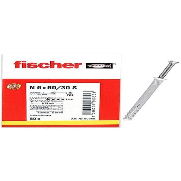Självgängande skruv  Fischer N S; 6x60/30 mm; 50 st.