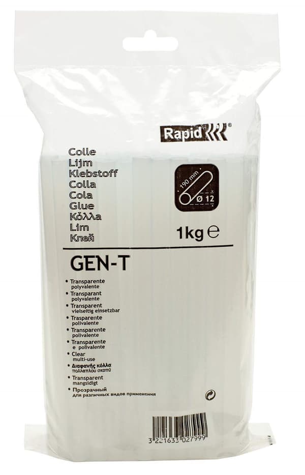 Limstift Rapid GEN-T; 12x190 mm; 1 kg; genomskinlig