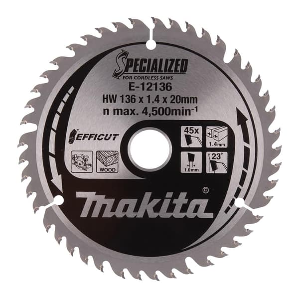 Sågklinga Makita E-12114; 136x1,4x20 mm; Z45; 23°