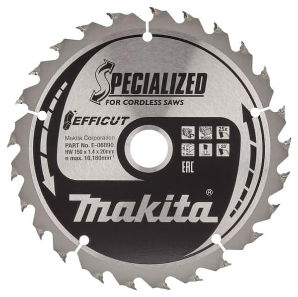 Sågklinga för trä Makita; 150x20x1,4 mm; T25; 23°
