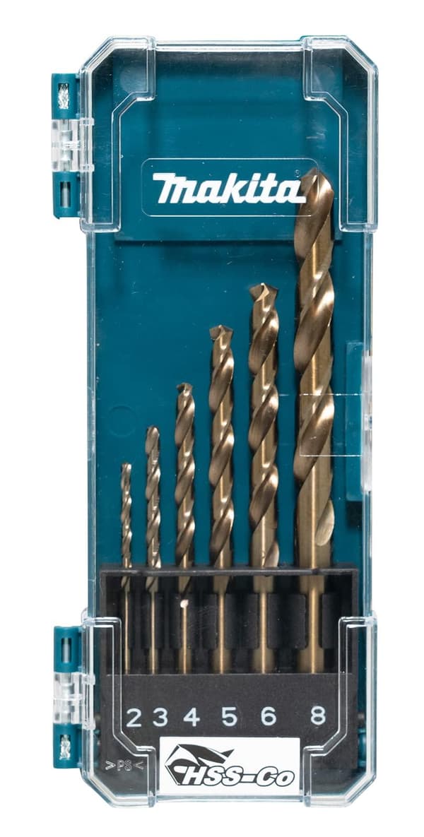 Borrsats för metall Makita D-75758; HSS-CO; 2-8 mm; 6 st.