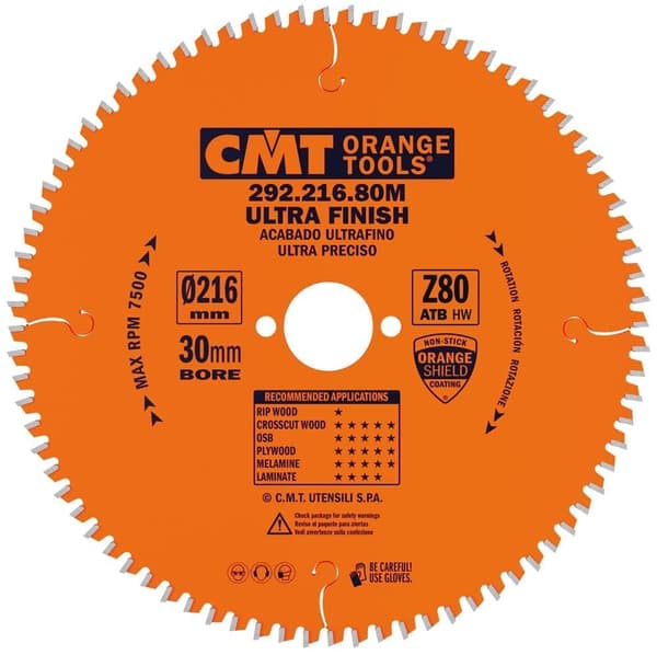 Sågklinga för trä CMT 292; 216x2,8x30; Z80; -5°
