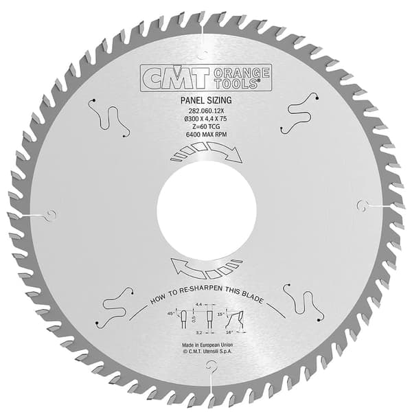 Sågklinga för trä CMT 282; 400x4,4x80; Z60; 16°