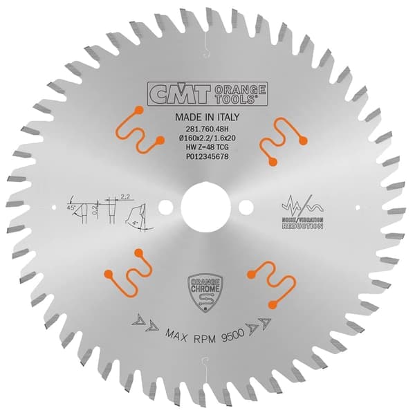Universal sågklinga CMT 281; 160X2,2X20; Z48; 4°