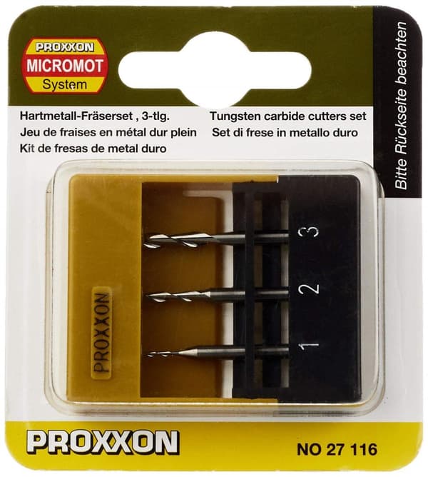 Frässtift i volfram vanadin sats Proxxon; 3 st.