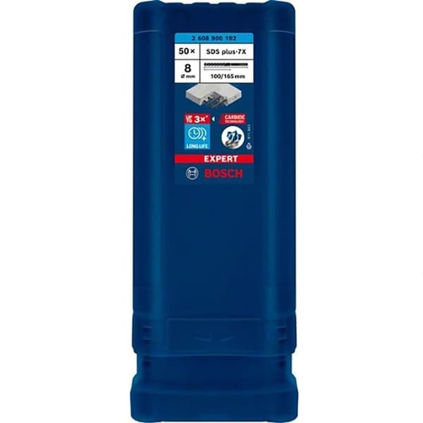 Borr för betong Bosch 2608900192; 8,0x100x165 mm; SDS-plus; 50 st.