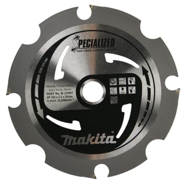 Sågklinga för fibercement Makita; 165x2,3x20,0 mm; Z4; 12°