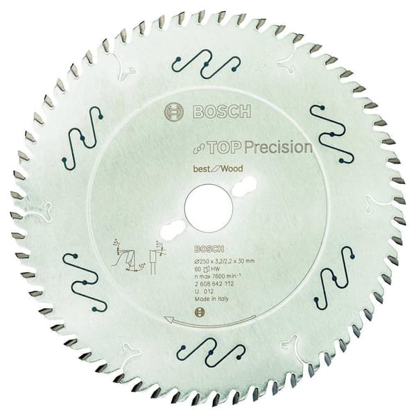 Sågklinga för trä Bosch; 250x3,2x30,0 mm; Z60; 10°