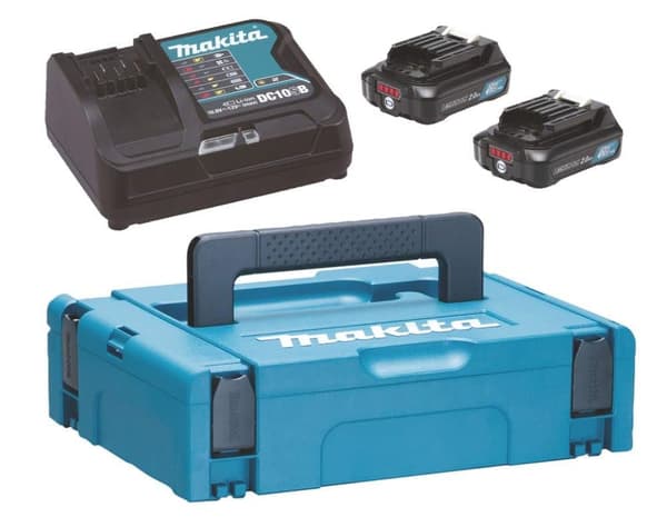 Tillbehörsset Makita 197658-5; 12 V; 2x2,0 Ah batt. + laddare DC10SB
