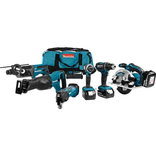 Verktygspaket Makita DLX6038T (DDF482 + DTD152 + DHR202 + DSS610 + DJR186 + DTM51); 18 V; 3x5,0 Ah batt.
