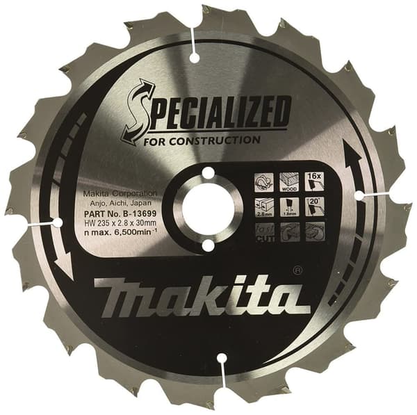 Sågklinga för trä Makita; 235x3x30,0 mm; Z16; 5°
