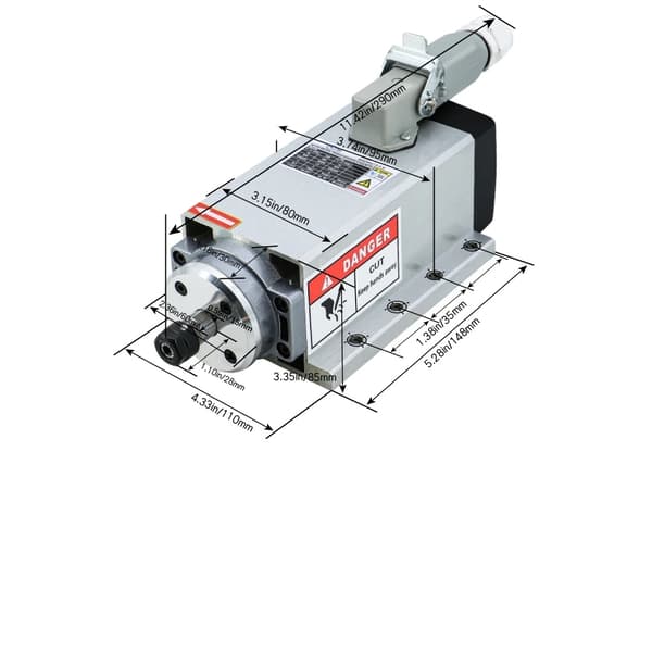 CNC-frässpindel, 1,5KW effekt, 24000RPM hastighet, kompatibel med ER11,Flyganslutare, 1,5 KW 220V