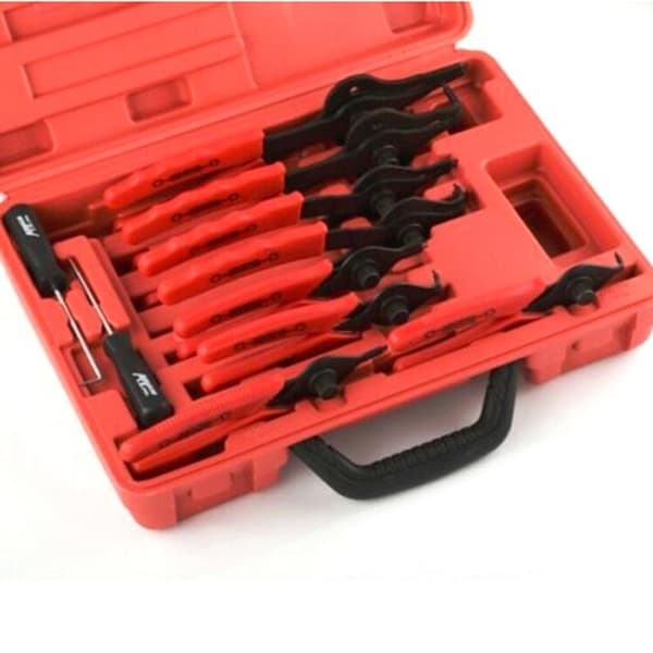 Universal Mechanics Circlip Plier Tool Set, 11 dele, flere størrelser, holdbare tang.